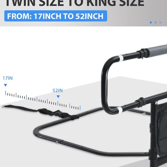 Bed Assist Grab Bar Handle with Storage Pocket - Picture 6 of 8